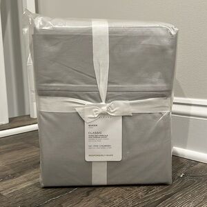 Gray Mist Pottery Barn Classic Queen Percale Sheet Set